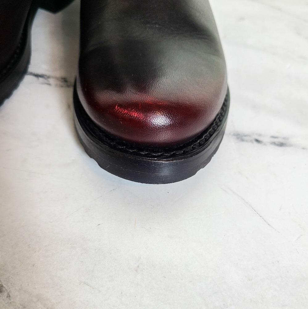 Frye Veronica Harness Black Red Short 7.5 - Picture 3 of 8